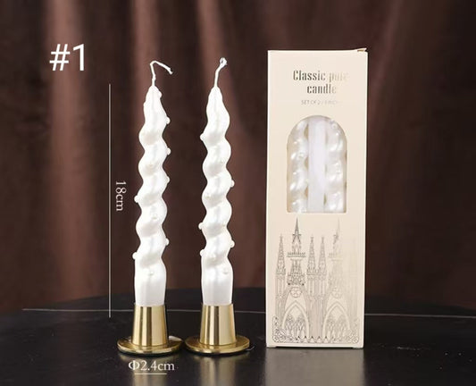 Pearl Taper Candles, Smokeless Soy Blend
