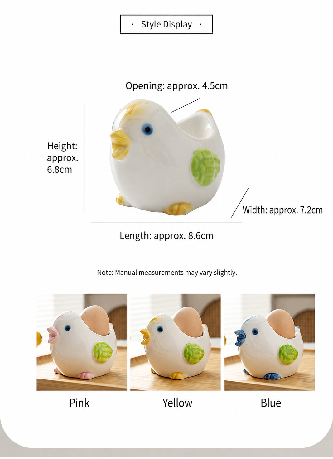 Ceramic Chick Egg Cup – Cute Animal-Shaped Egg Holder for Breakfast, Brunch, Kitchen, Café, Restaurant & Home Table Setting