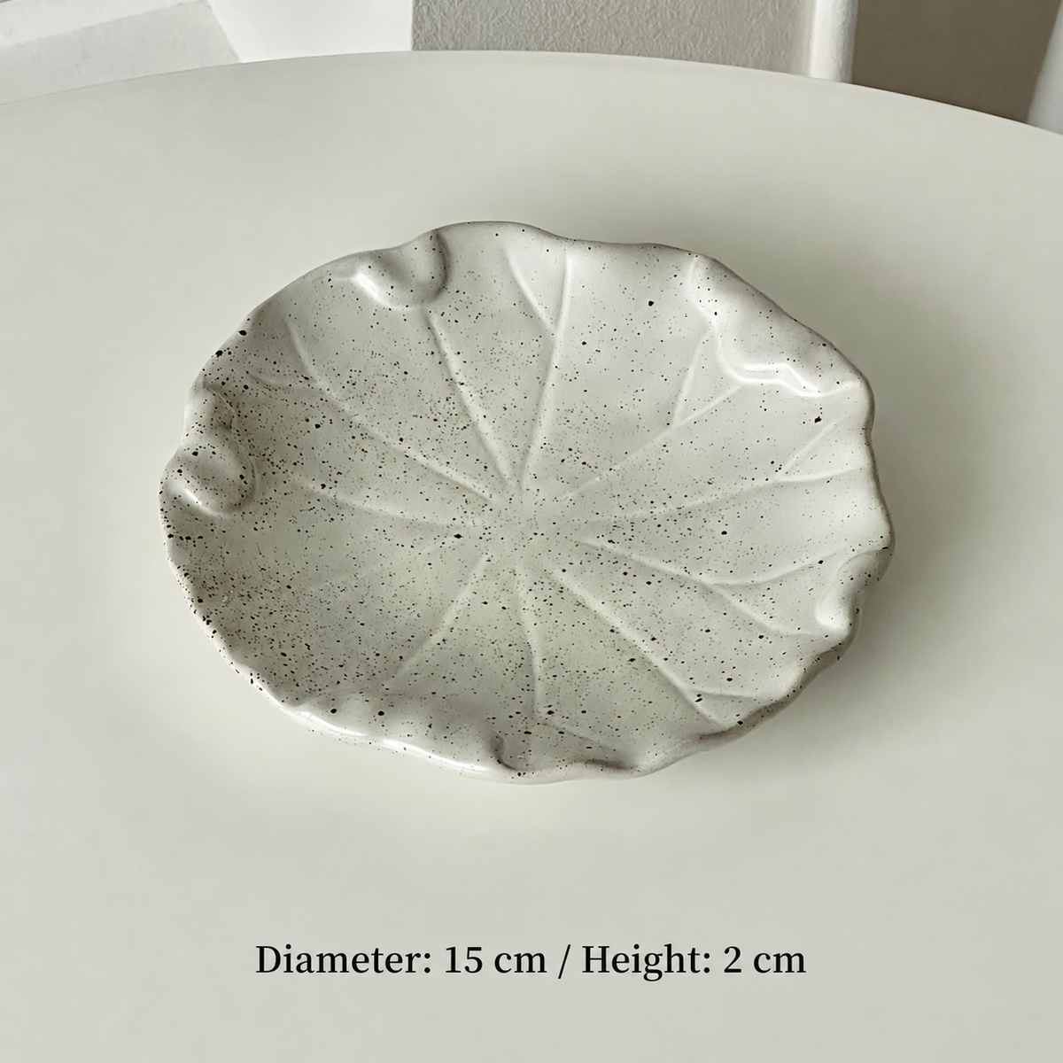 Leaf-Shaped Ceramic Dish, Speckled Small Serving Plate, White or Brown
