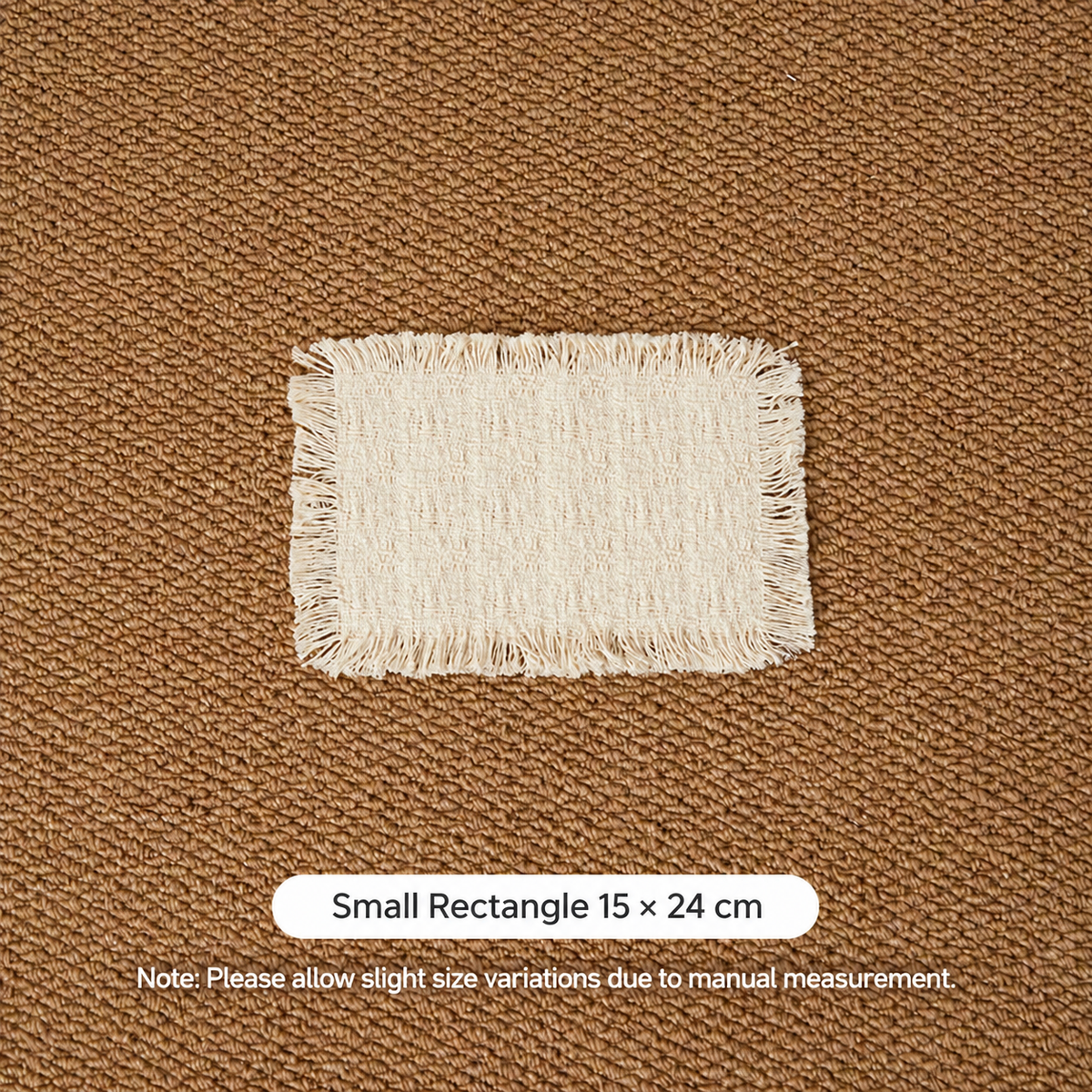 100% Cotton Fringed Table Mat, Natural Ivory Woven Placemats, Rustic Farmhouse Table Decor
