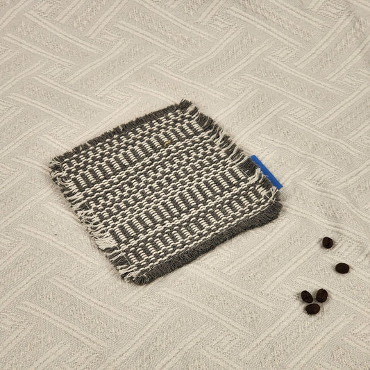 Cotton Woven Coaster – Handmade Fabric Drink Coasters, Rustic Table Decor Pads for Coffee Cups & Home Decoration