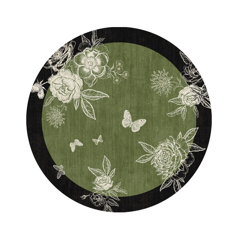 Round Floral Placemat – Green Botanical Table Mat