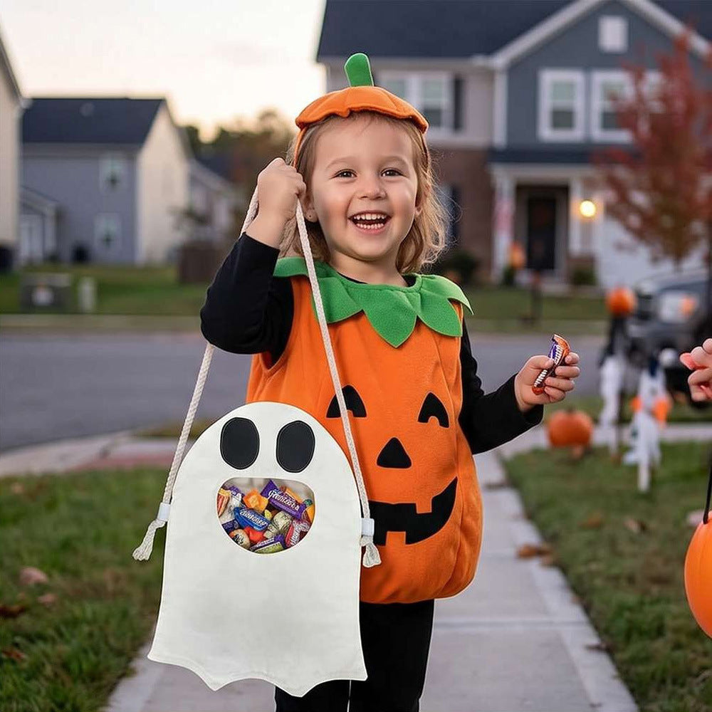 Halloween Ghost Trick or Treat Bag Kids Candy Tote Bag