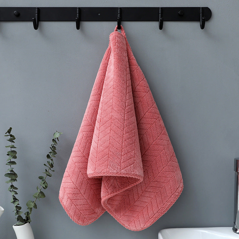 Coral Fleece Bath Towel – Soft Absorbent Quick Dry Textured Towel for Bathroom, Shower & Everyday Use