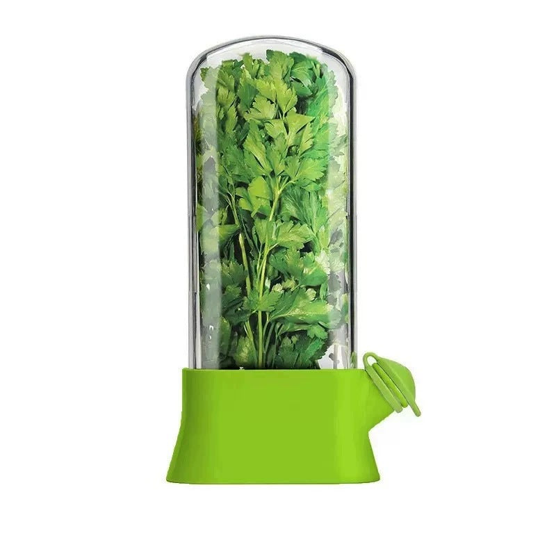 Fresh Herb Keeper Container Vegetable Storage Box with Protective Clear Cover