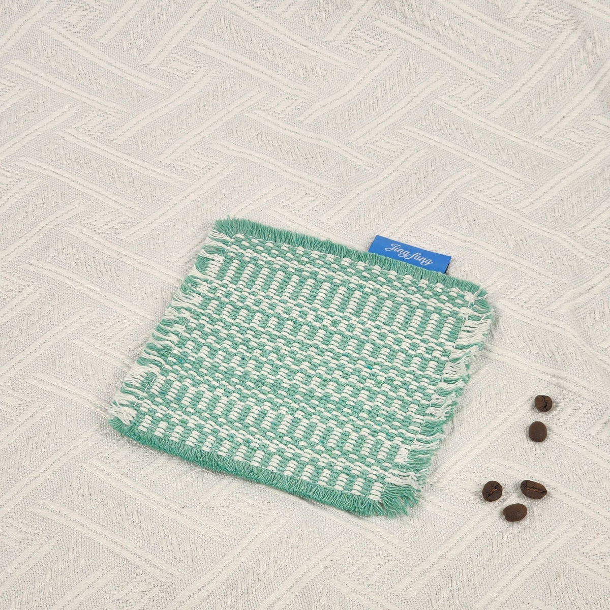 Cotton Woven Coaster – Handmade Fabric Drink Coasters, Rustic Table Decor Pads for Coffee Cups & Home Decoration