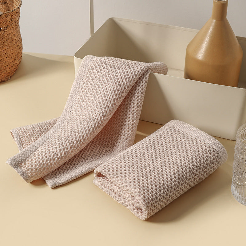 Cotton Waffle Kitchen Towel Absorbent Dish Cloth Reusable Cleaning Hand Towel