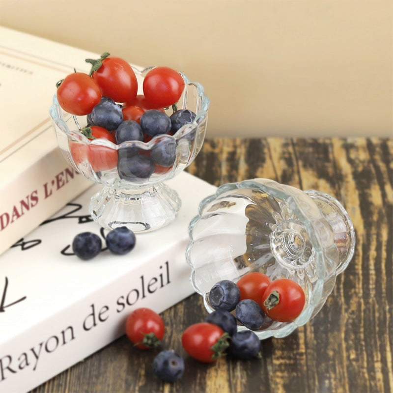 Vintage Glass Dessert Cup – Ice Cream Sundae Milkshake Bowl