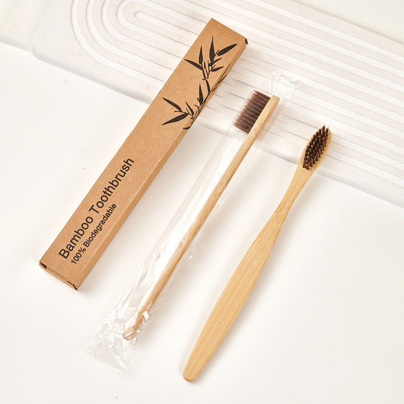 Adult Bamboo Toothbrush with Soft Bristles and Individual Box