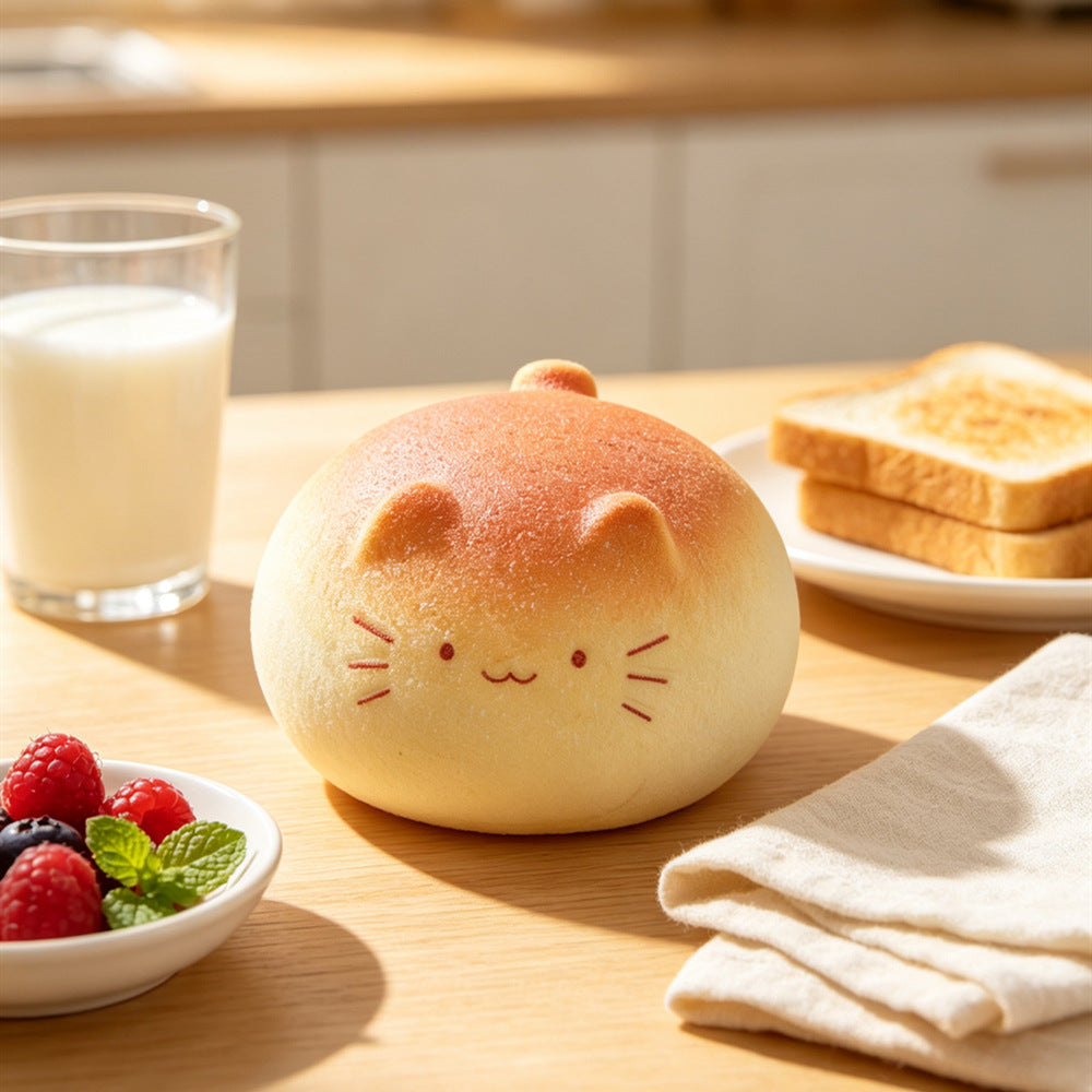 Cute Cat Bread Squishy Toy, Slow Rising Soft Squeeze Fidget Toy
