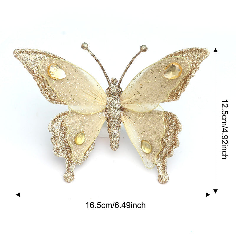 Glitter Butterfly Christmas Tree Ornament