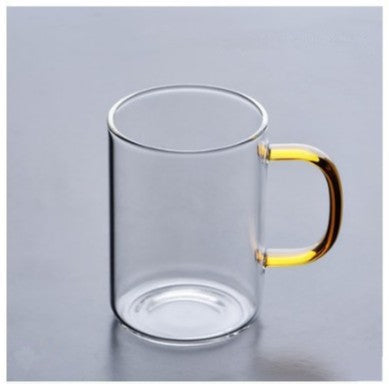 Borosilicate Glass Mug – Colorful Handle Drinking Cup
