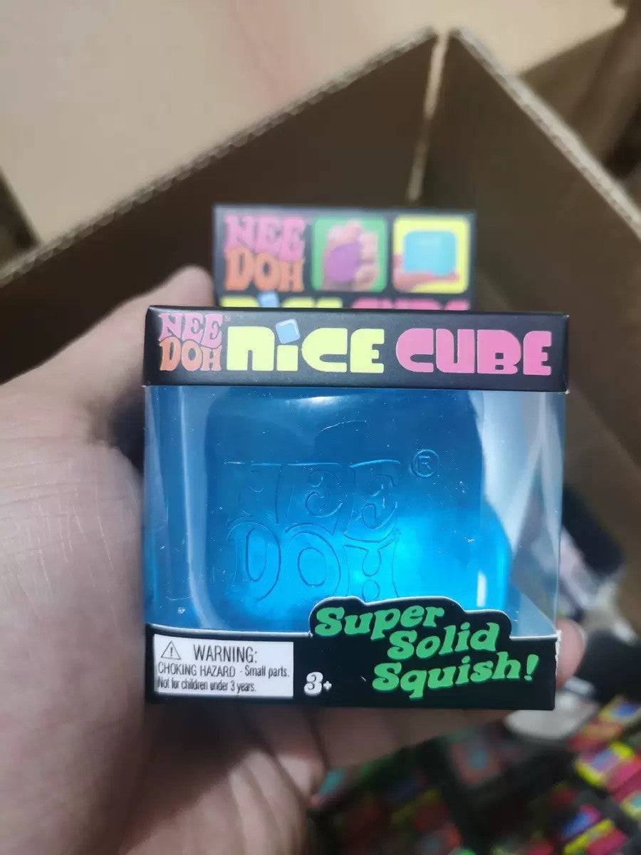 Nee Doh Nice Cube Squishy Toy, 5.5 cm Colorful Sensory Stress Relief Fidget Toy