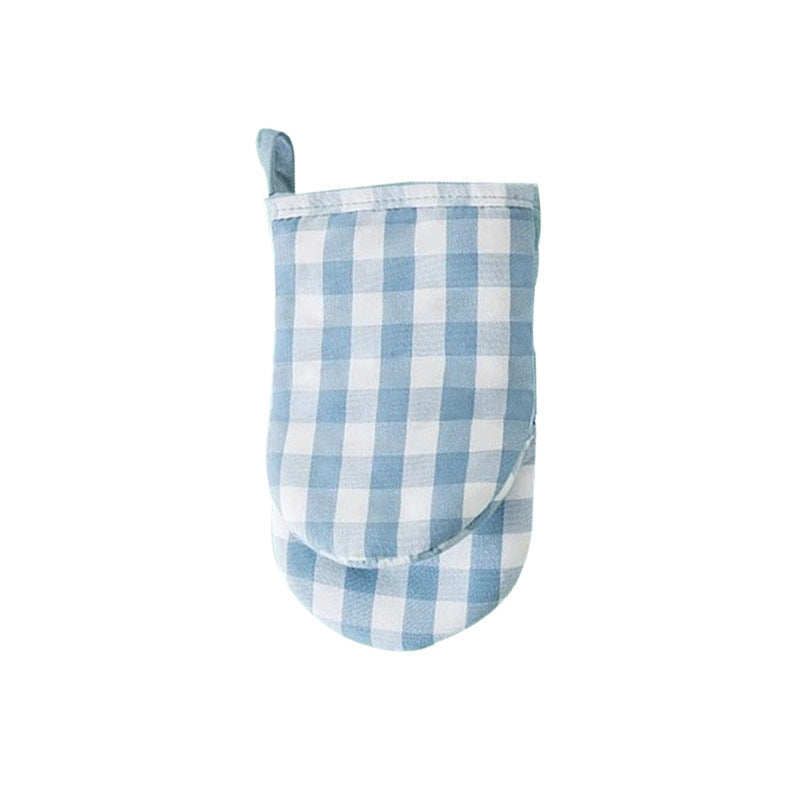 Thickened Plaid Cotton Oven Mitt for Baking and Kitchen Heat Protection
