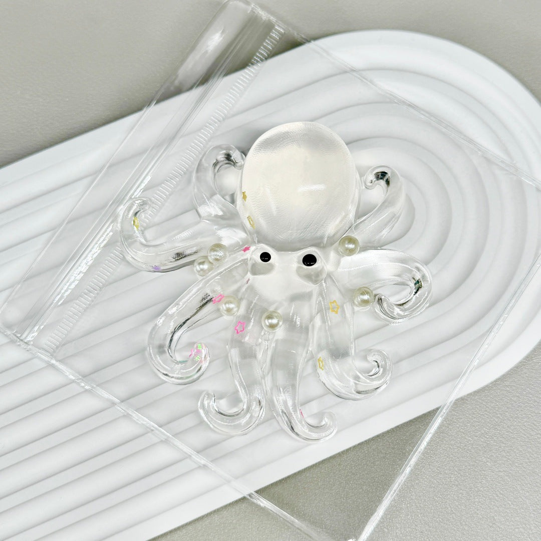 Transparent Octopus Squishy Toy Colorful Jellyfish Style Stress Relief Fidget Toy