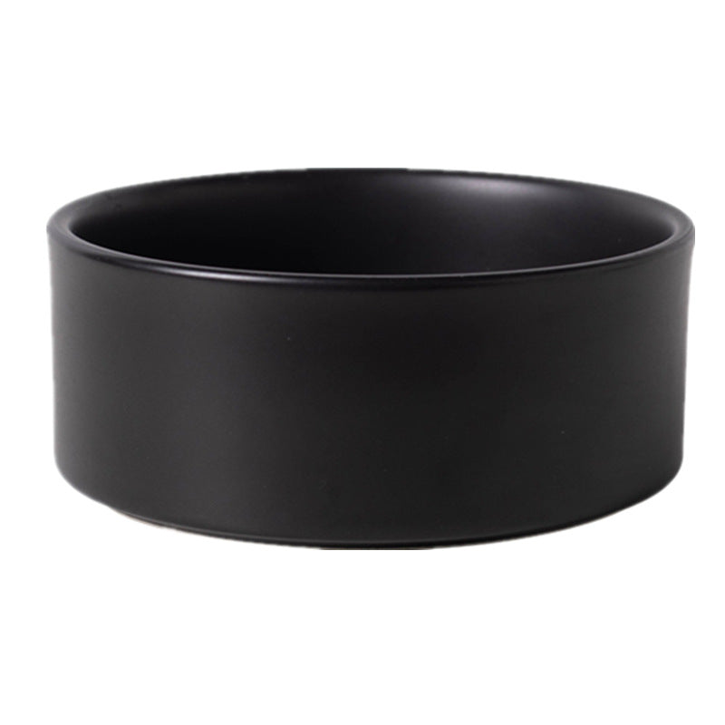 Black Ceramic Cat Bowl Raised Pet Feeding Dish