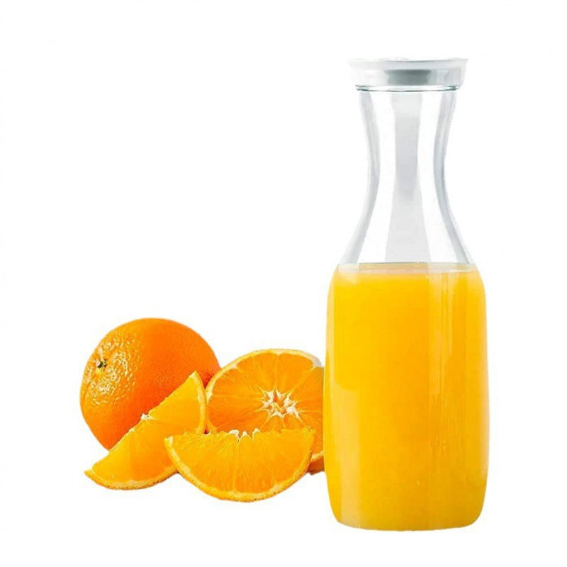 Plastic Juice Carafe with Lid, Leak Resistant Cold Water Pitcher