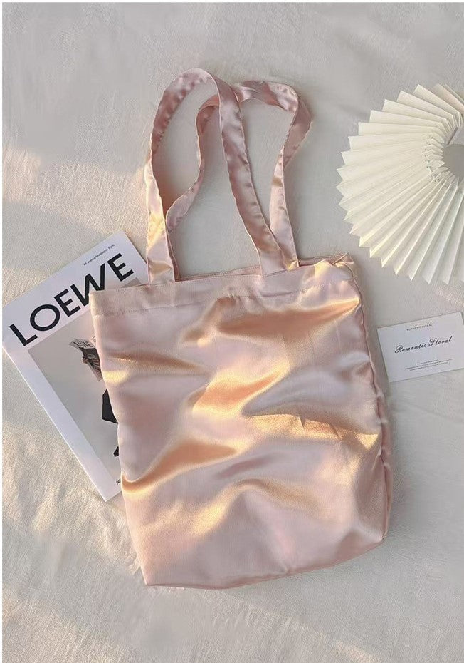 Satin Finish Polyester Tote Bag with Double Shoulder Handles