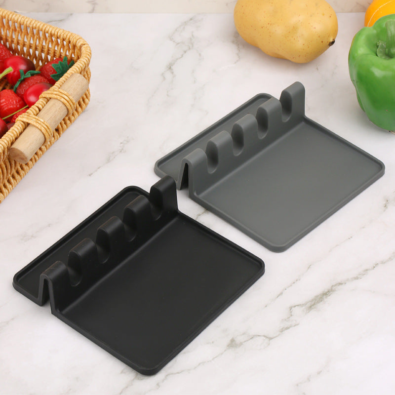 Silicone Kitchen Utensil Rest, Multi Slot Spoon Holder