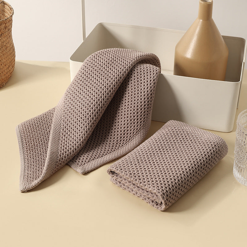 Cotton Waffle Kitchen Towel Absorbent Dish Cloth Reusable Cleaning Hand Towel