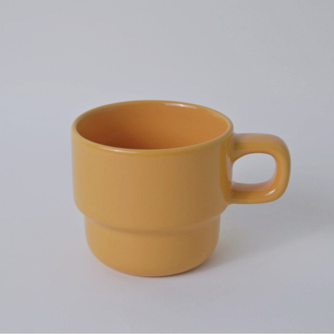 Stackable Ceramic Coffee Mug – 400ml Minimalist Drinking Cup with Handle