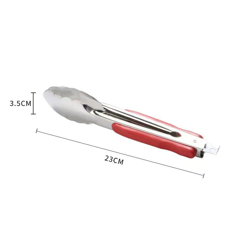 Silicone Tip Kitchen Tongs Stainless Steel BBQ Serving Tongs
