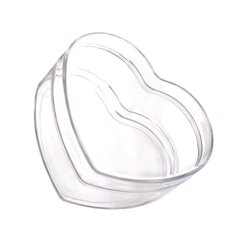 Clear Acrylic Heart-Shaped Storage Box with Lid, Small Plastic Container