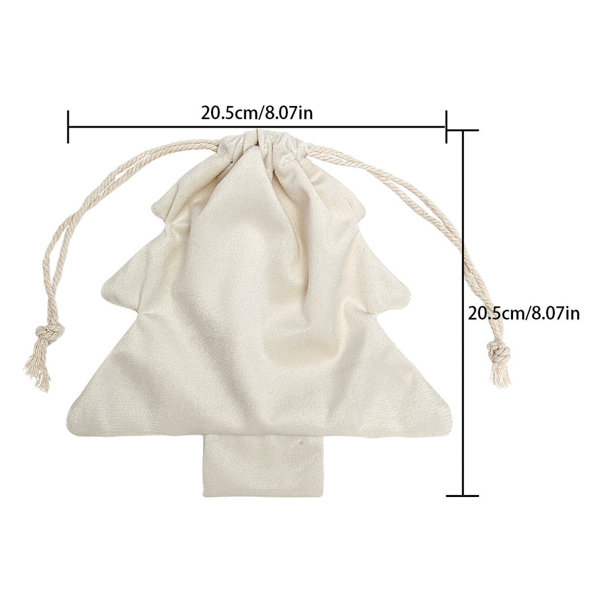 Christmas Tree Shape Drawstring Gift Bag Fabric Holiday Candy Storage Pouch