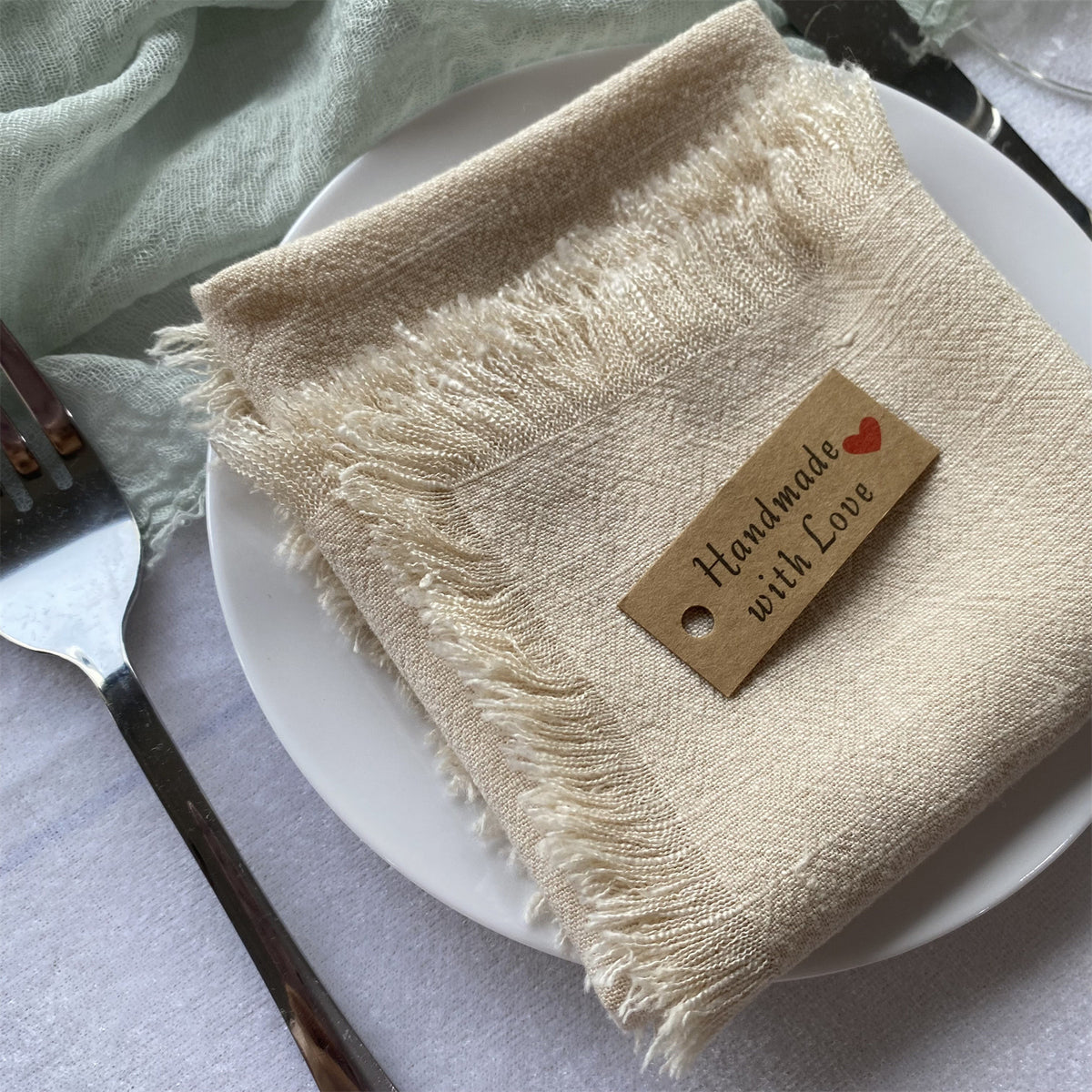 Fringed Cotton Linen Napkins for Relaxed Gatherings and Beautiful Table Settings, 45 x 45 cm