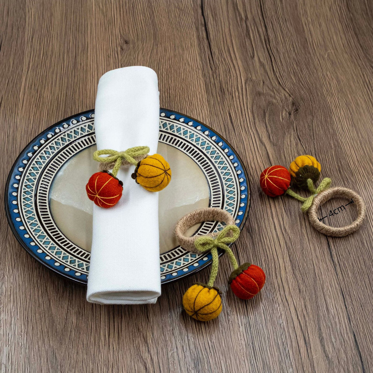 Rustic Double Pumpkin Napkin Rings for Thanksgiving