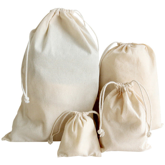 Cotton Drawstring Bag, 30 x 40 cm Eco-Friendly Canvas Storage Tote