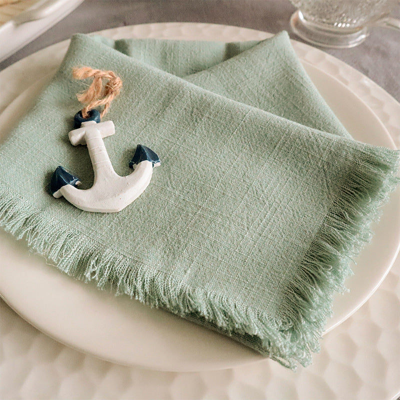 Fringed Cotton Linen Napkins for Relaxed Gatherings and Beautiful Table Settings, 45 x 45 cm