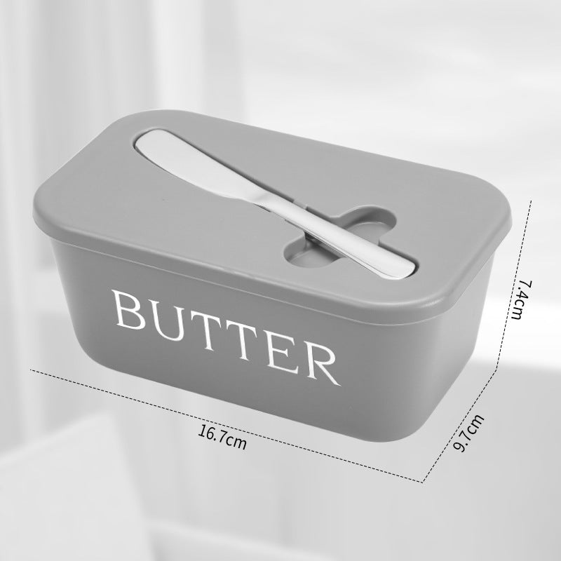 Plastic Butter Dish with Lid and Knife Slot, Countertop Butter Container