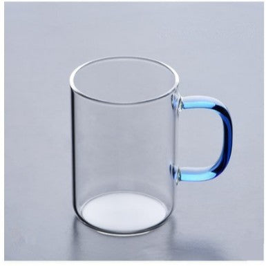 Borosilicate Glass Mug – Colorful Handle Drinking Cup