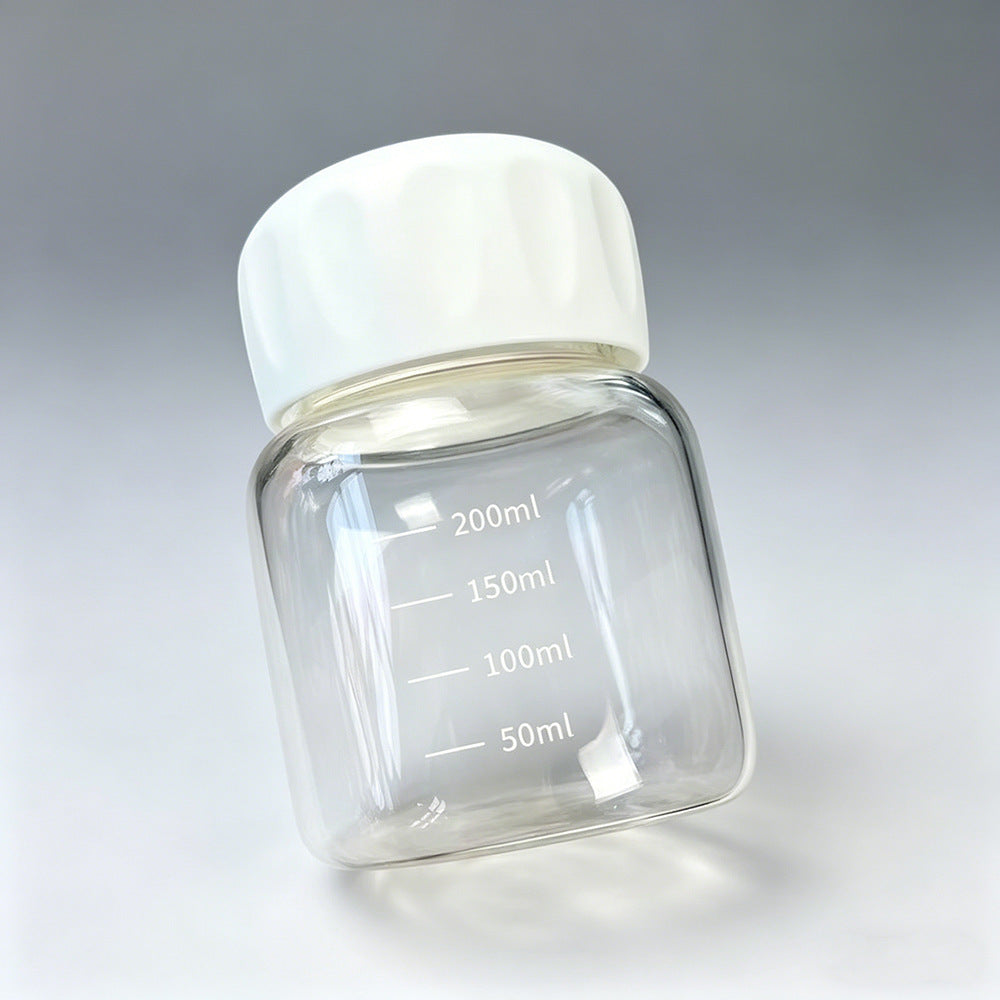 10 oz Glass Cup with Lid, Soda-Lime Glass Drinking Jar