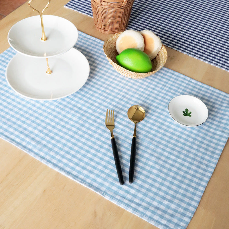 40 × 60 cm Cotton Gingham Table Mat – Checkered Placemat for Dining Table, Kitchen, Café, Restaurant, Picnic & Home Decor