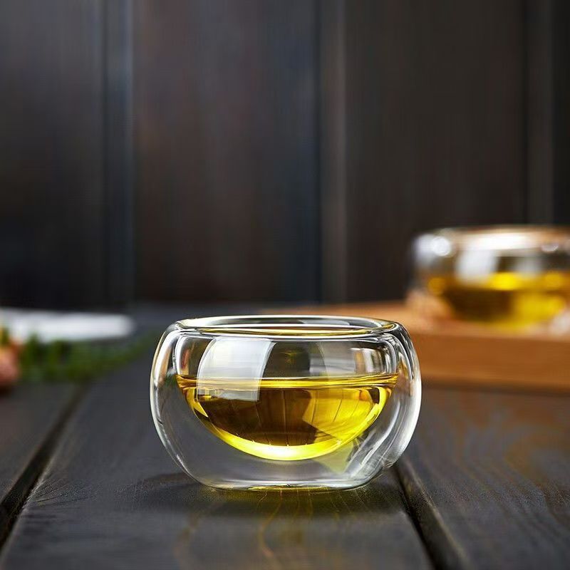 Double Wall Borosilicate Glass Tea Cup Heat Resistant