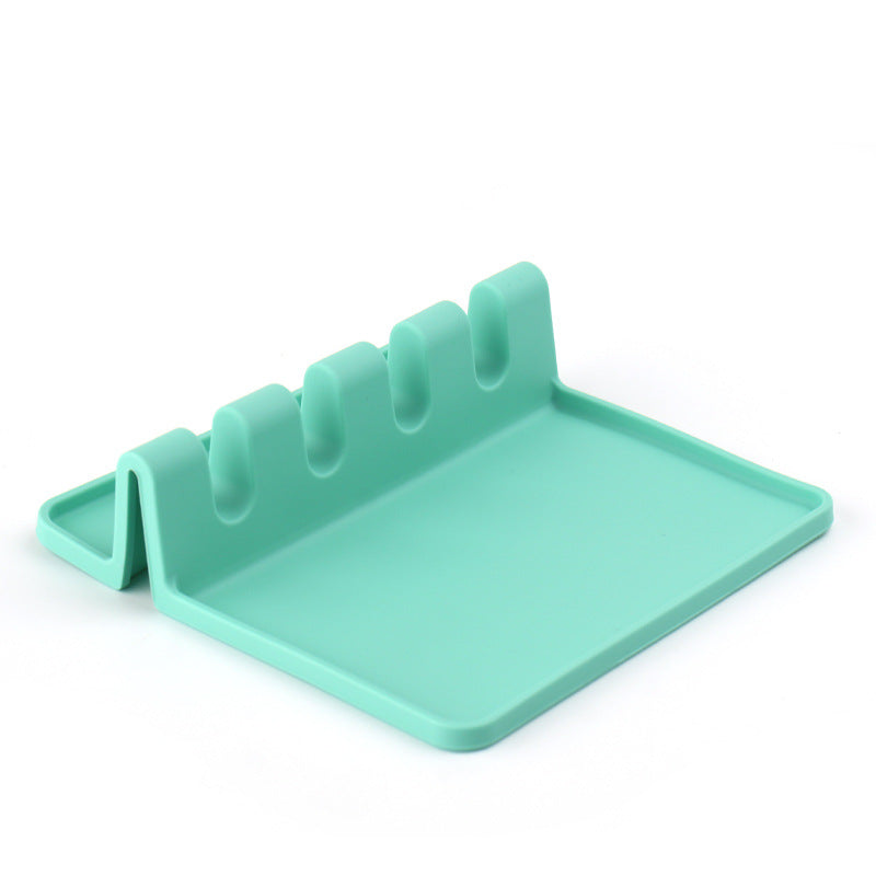 Silicone Kitchen Utensil Rest, Multi Slot Spoon Holder