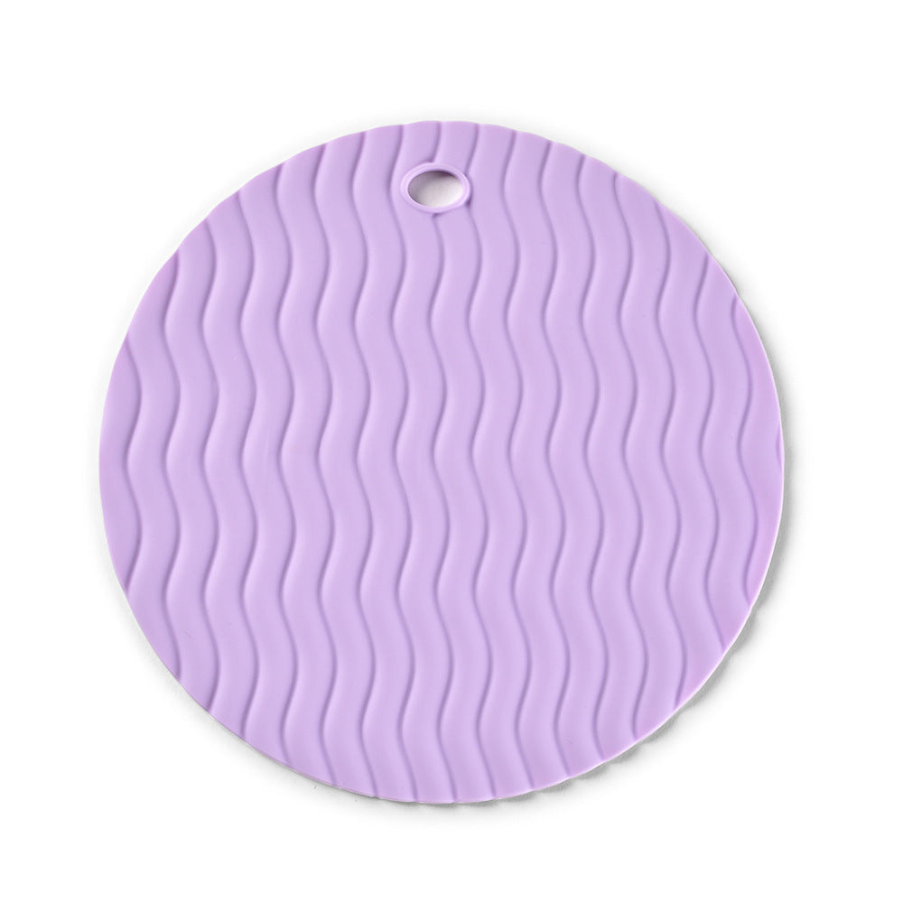Wavy Textured Round Silicone Trivet, Multi‑Purpose Heat‑Resistant Pot & Cup Mat