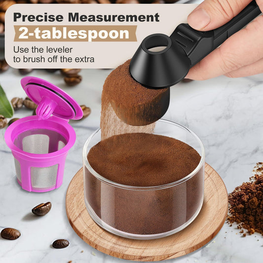 3โinโ1 Coffee Scoop โ MultiโFunction Plastic Measuring Spoon with Funnel & Coffee Leveler for Ground Coffee