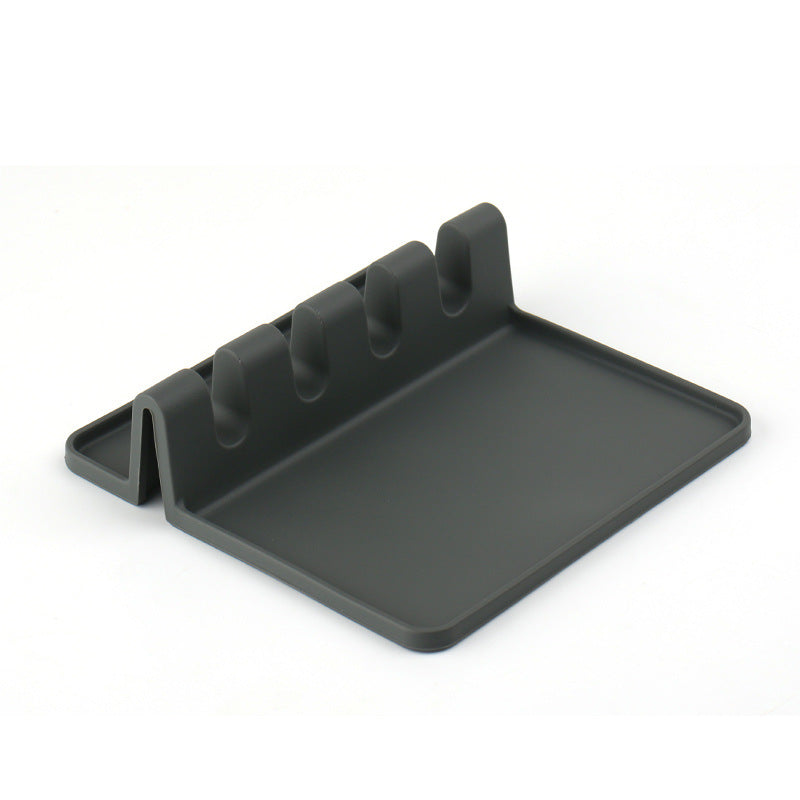 Silicone Kitchen Utensil Rest, Multi Slot Spoon Holder