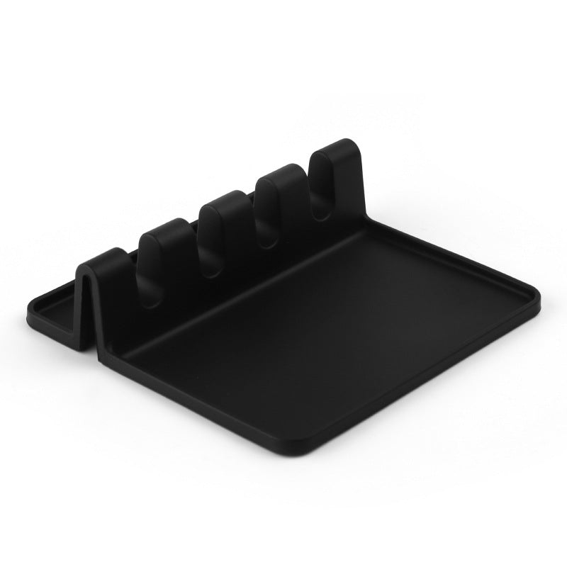 Silicone Kitchen Utensil Rest, Multi Slot Spoon Holder