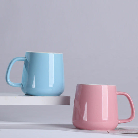 Ceramic Coffee Mug โ 450ml Minimalist Glossy Coffee & Tea Cup with Handle
