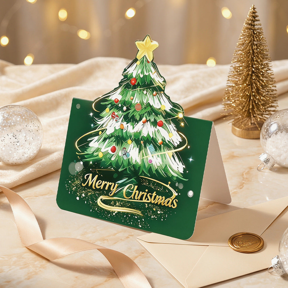 3D Christmas Tree Greeting Card Merry Christmas Pop Up Holiday Card