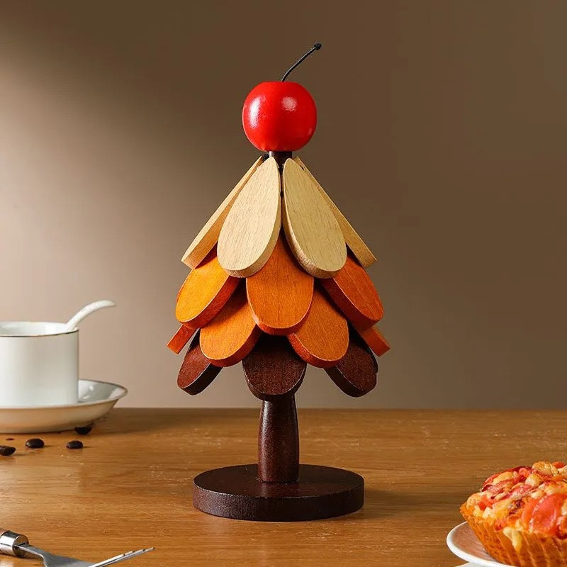 Wooden Christmas Tree Trivet, Decorative Hot Pot Holder