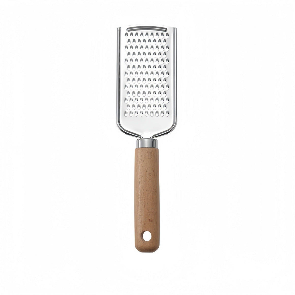 Stainless Steel Cheese Grater with Beech Wood Handle, Ginger, Chocolate & Lemon Zester