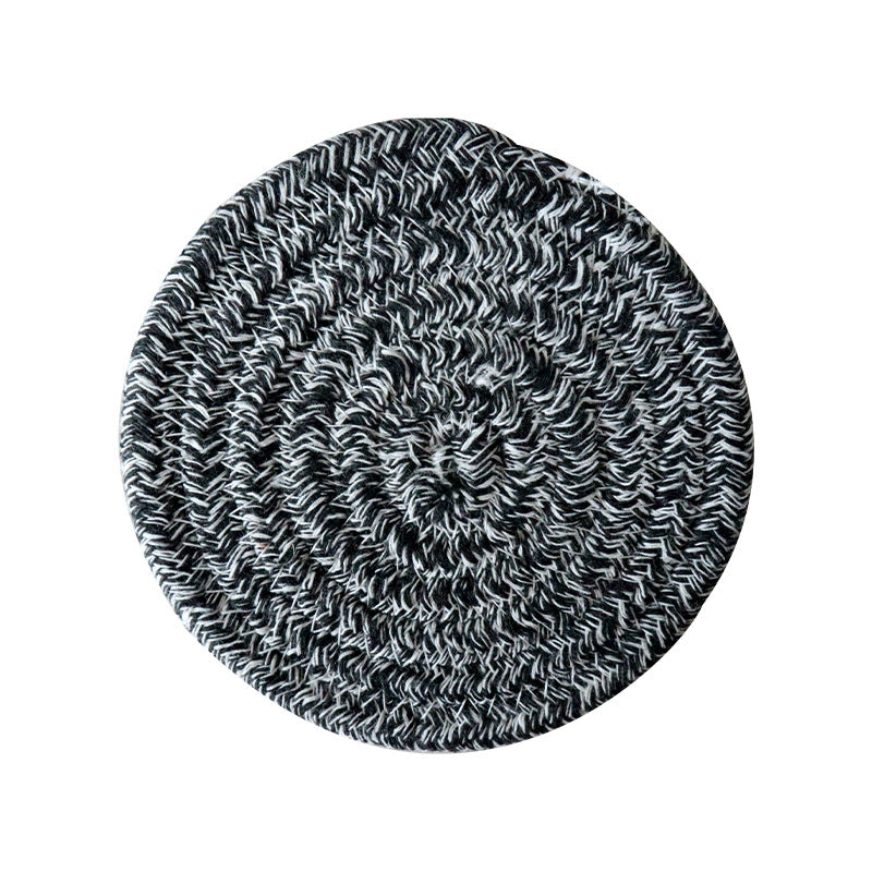 Round Woven Cotton Coaster Heat Resistant Drink Mat Decorative Table Protector