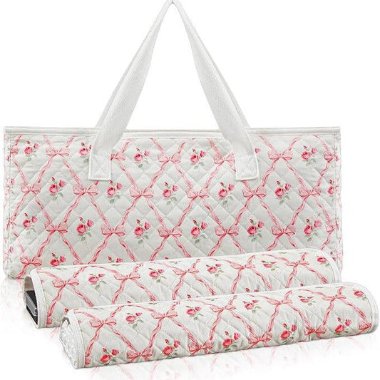 Floral Mahjong Travel Bag Set โ 3-Piece Storage & Organizer Collection