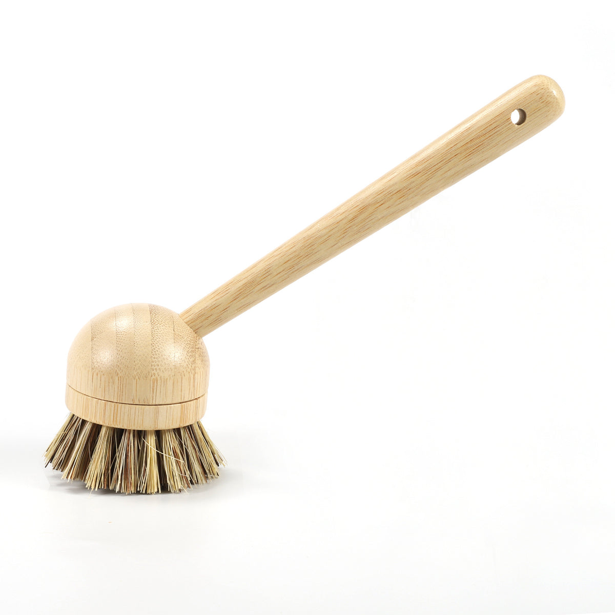 Bamboo Dish Cleaning Brush – Long Handle Sisal Bristle Scrubber