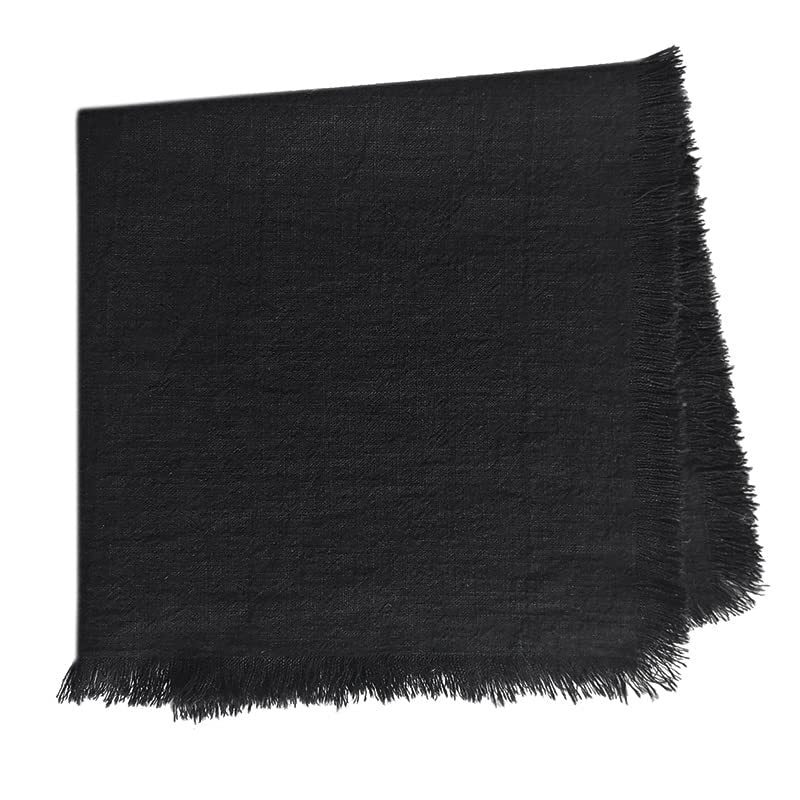 Fringed Cotton Linen Napkins for Relaxed Gatherings and Beautiful Table Settings, 45 x 45 cm